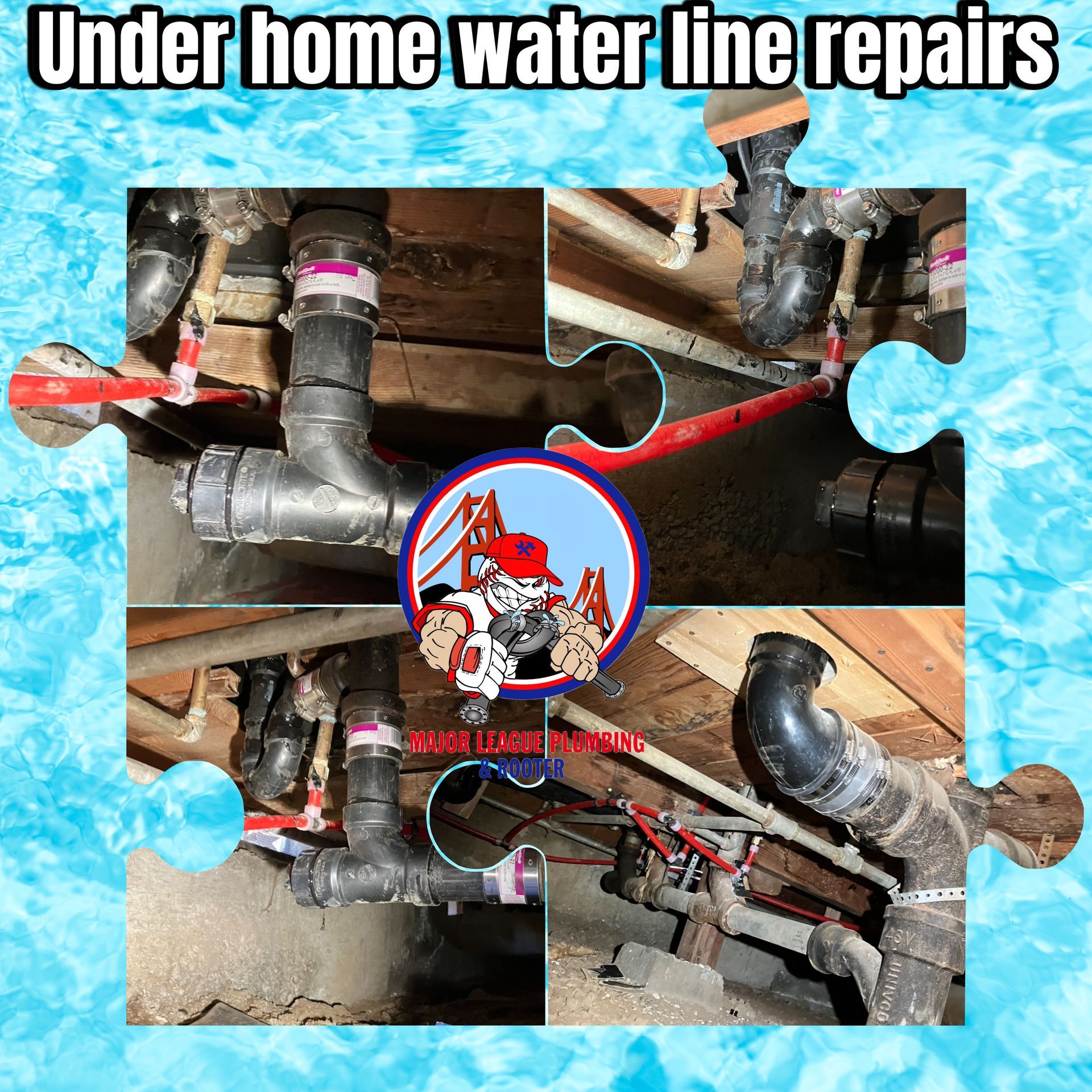 Under-sink plumbing repair completed to code