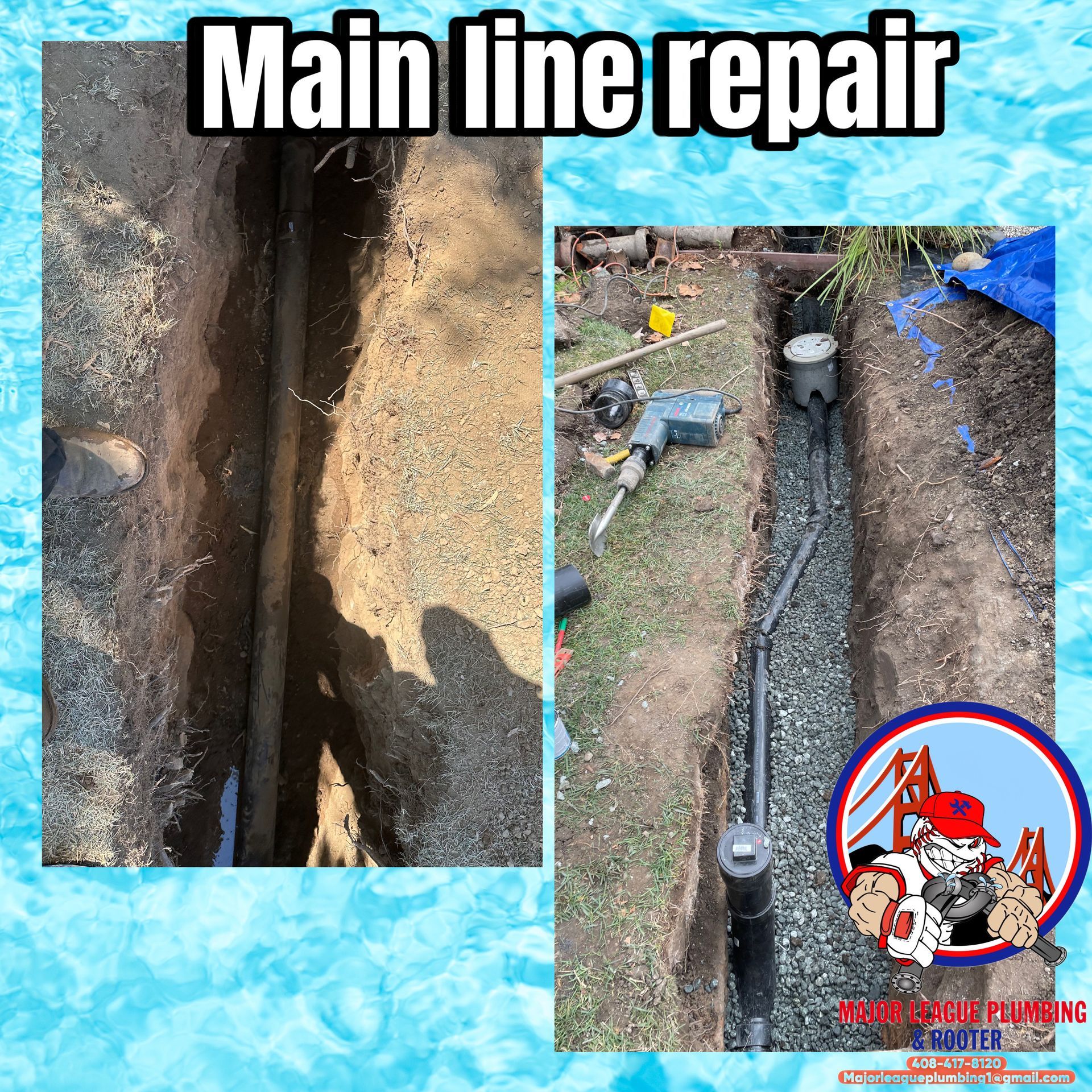 Major League Plumbing & Rooter crew work on site